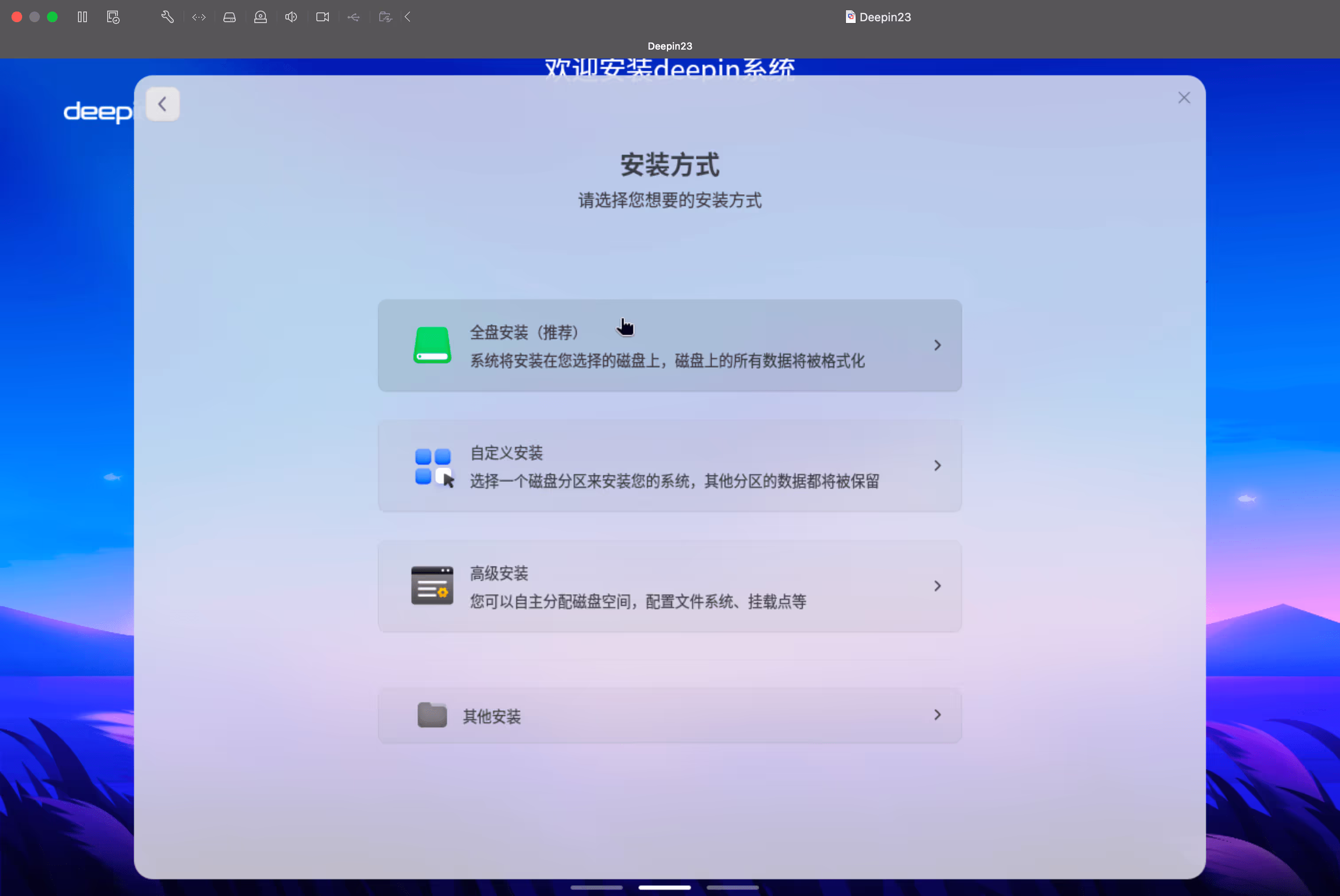 选择安装方式